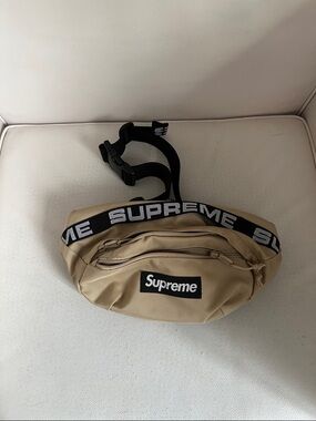 Supreme Tan Waist Bag with Black Logo Strap SS18